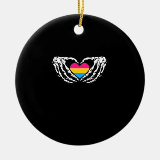 Pan Pride Skeleton Halloween Pan Gothic Heart Keramisch Ornament (Voorkant)