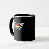 Pan Pride Skeleton Halloween Pan Gothic Heart Mok (Voorkant links)