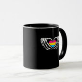Pan Pride Skeleton Halloween Pan Gothic Heart Mok (Voorkant rechts)