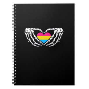 Pan Pride Skeleton Halloween Pan Gothic Heart Notitieboek