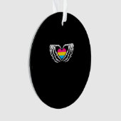 Pan Pride Skeleton Halloween Pan Gothic Heart Ornament (voorkant)