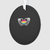 Pan Pride Skeleton Halloween Pan Gothic Heart Ornament (voorkant)