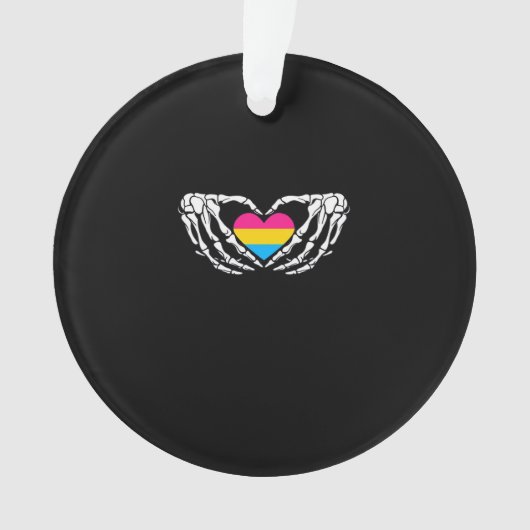 Pan Pride Skeleton Halloween Pan Gothic Heart Ornament (voorkant)