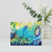 PAN SPEELT VLOOT EN DEER IN GROENE WOODLAND BRIEFKAART (Staand voorkant)