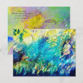 PAN SPEELT VLOOT EN DEER IN GROENE WOODLAND BRIEFKAART (Voorkant / Achterkant)