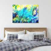 PAN SPEELT VLOOT EN DEER IN GROENE WOODLAND CANVAS AFDRUK (Insitu (Slaapkamer))