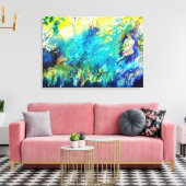 PAN SPEELT VLOOT EN DEER IN GROENE WOODLAND CANVAS AFDRUK (Insitu (Woonkamer))