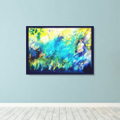 PAN SPEELT VLOOT EN DEER IN GROENE WOODLAND CANVAS AFDRUK (Insitu (Houten vloer))