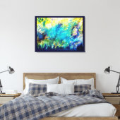 PAN SPEELT VLOOT EN DEER IN GROENE WOODLAND CANVAS AFDRUK (Insitu (Slaapkamer))