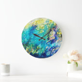 PAN SPEELT VLOOT EN DEER IN GROENE WOODLAND GROTE KLOK (Huis)