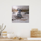 Pan Statue die Flute speelt in Rock Garden Poster (Keuken)