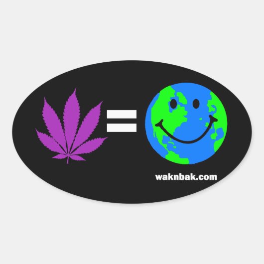 Panacea = Happy Earth Ovale Sticker (Voorkant)