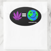 Panacea = Happy Earth Ovale Sticker (Tas)