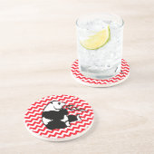 Panada op Fire Engine Red Chevron Zandsteen Onderzetter (Zijkant)