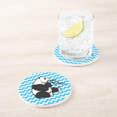 Panada over Baby Blue Chevron Zandsteen Onderzetter (Zijkant)