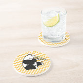 Panada over de Oranje kavron van Pastel Zandsteen Onderzetter (Zijkant)