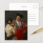 Panal aanbieden aan de strijder | Mary Cassatt Briefkaart<br><div class="desc">Het Panal aanbieden aan de Bullfighter (1873) door de Amerikaanse impressionist Mary Cassatt. Deze olie op het schilderij van het canvas toont een jonge vrouw die flirterig een glas water aanbiedt aan een bulgjager, die er panal (honingraat) in gooit om een verfrissende drink te maken. Cassatt maakte verscheidene schilderijen van...</div>