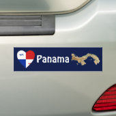 Panama Banner Heart + Map Bumpersticker (Op auto)