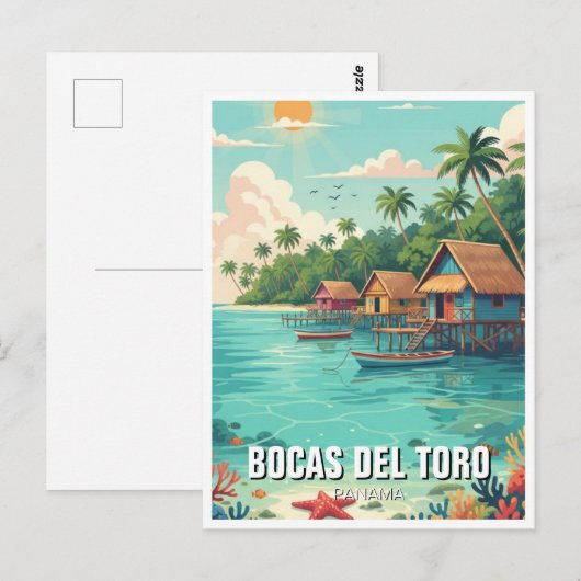 Panama Bocas del Toro Reizen Briefkaart (Voorkant / Achterkant)
