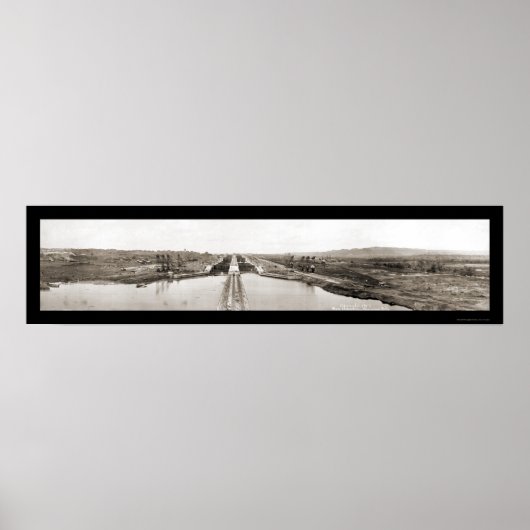 Panama Canal Locks Photo 1913 Poster (Voorkant)