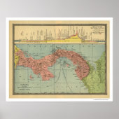Panama Canal Map - 1904 Poster (Voorkant)