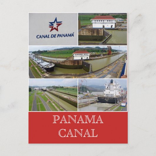 panama canal miraflores sloten briefkaart (Voorkant)
