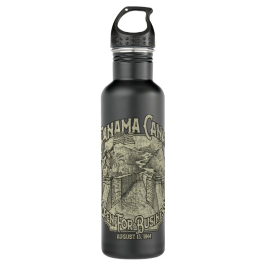 Panama Canal Open for Business 1914 Waterfles (Voorkant)