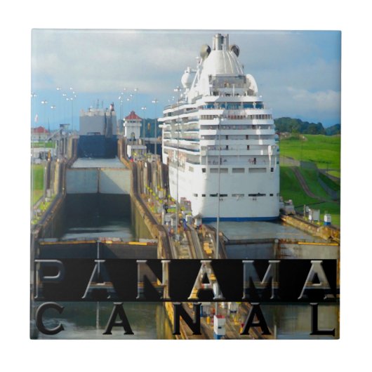 Panama Canal Souvenir Tegeltje (Voorkant)