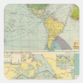 Panama Canal Vierkante Sticker (Voorkant)