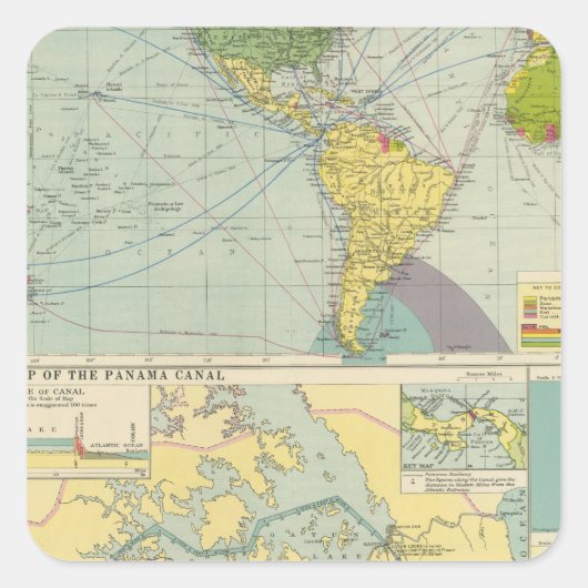 Panama Canal Vierkante Sticker (Voorkant)