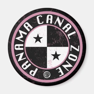 Panama Canal Zone Circle Design Magneet