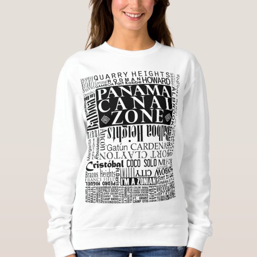 Panama Canal Zone Locaties in White Trui (Voorkant)