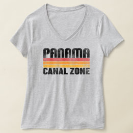 Panama Canal Zone met kleurenbars T-shirt