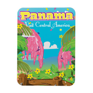 Panama Cartoon Travel print. Magneet