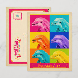 Panama City ansichtkaart Florida dolfijn vintage Briefkaart