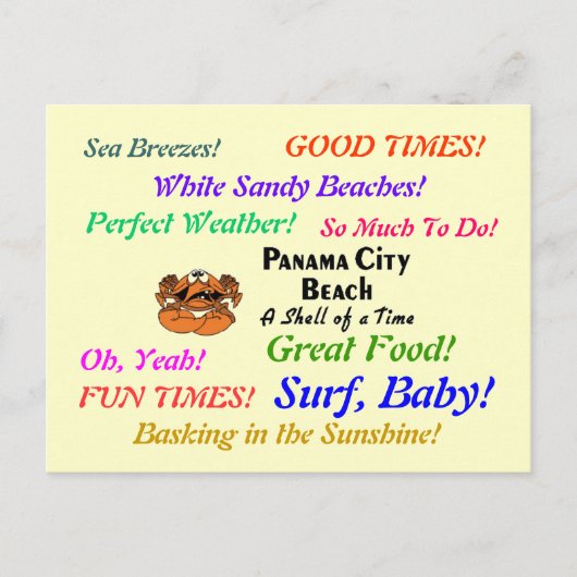 Panama City Beach Crab Briefkaart (Voorkant)