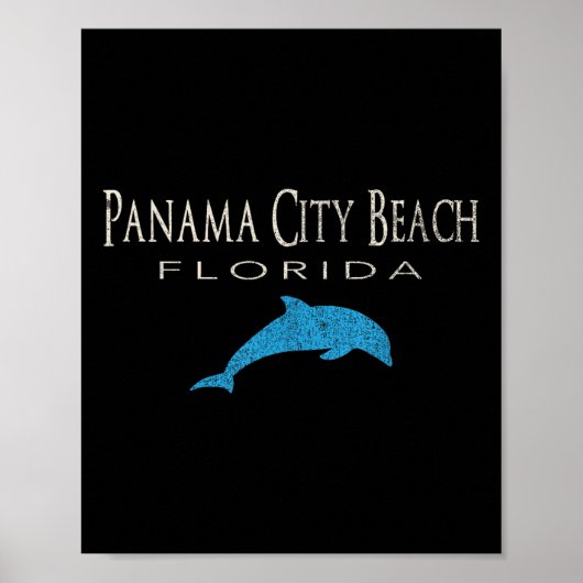 Panama City Beach FL Dolfijn T Shirt Poster (Voorkant)