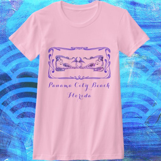 Panama City Beach Florida  Art Deco Mermaids T-shirt
