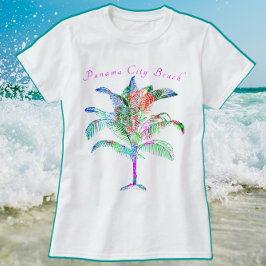 Panama City Beach Florida Colorful Bright Palm T-S T-shirt