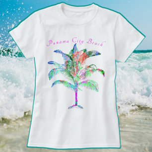 Panama City Beach Florida Colorful Bright Palm T-S T-shirt