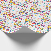 Panama City Beach, Florida. Kleurig tekstpatroon Cadeaupapier (Hoek)