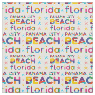 Panama City Beach, Florida. Kleurig tekstpatroon Stof