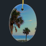 Panama City Beach, Florida palm bomen Keramisch Ornament<br><div class="desc">Pas deze foto van de Panama City-palmboom aan.</div>