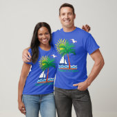 Panama City Beach Florida Palm Sailboat and Sun T-shirt (Unisex)