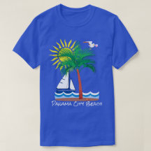 Panama City Beach Florida Palm Sailboat and Sun T-