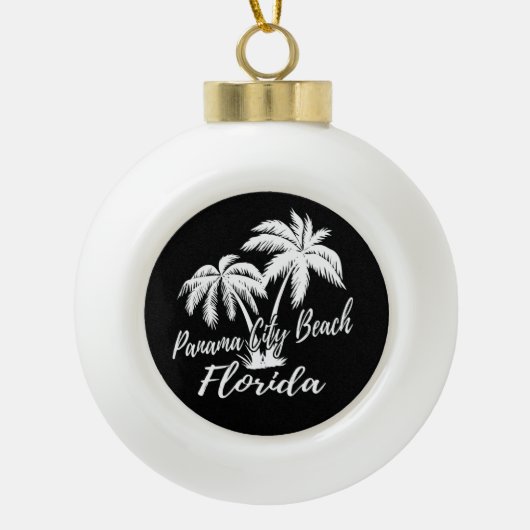 Panama City Beach Florida Palm Trees Beach Keramische Bal Ornament (Voorkant)