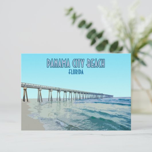 Panama City Beach Florida platte Kaart (Staand voorkant)