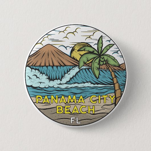 Panama City Beach Florida Ronde Button 5,7 Cm (Voorkant)