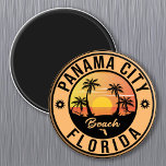 Panama City Beach Florida Souvenir Vintage Travel Magneet<br><div class="desc">Panama City Florida Design. Zonneontwerp met je favoriete strand en zee van Florida,  geschikt voor Amerikaanse strandliefhebbers,  vooral die van Panama City Beach houden.</div>