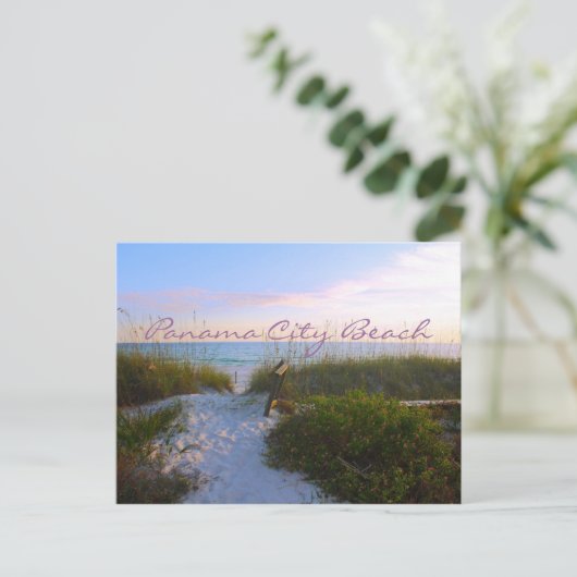 Panama City Beach Florida Sunset Beach Walkway Briefkaart (Staand voorkant)